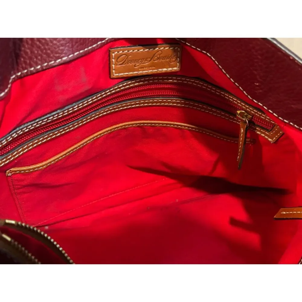 Dooney & Bourke Red Pebble Grain Leather Shoulder Bag EUC